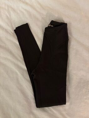 For Love & Lemons Black Ribbed High-Waist Leggings